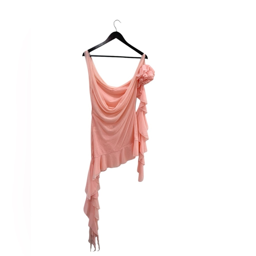 House Of Cb Charla Soft Apricot Ruffle Mini Dress Size S - Picture 5 of 5